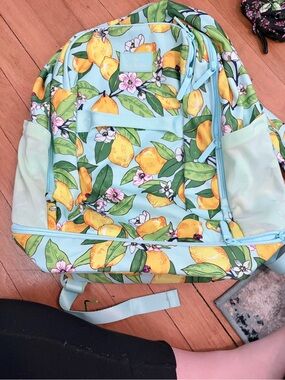 Vera Bradley Lemon Print Light Blue Backpack